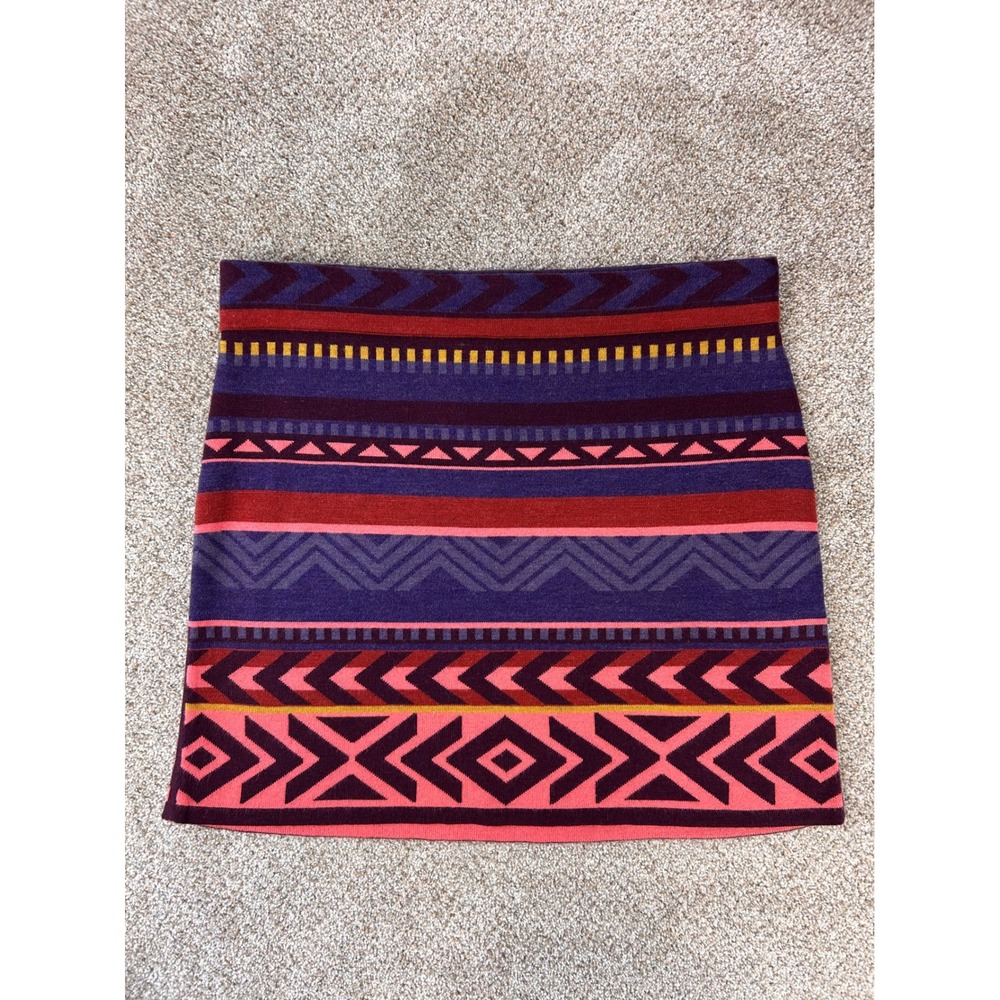 Smartwool Fair Isle Women Merino Wool Blend Geometric Knit Mini Skirt  Lrg